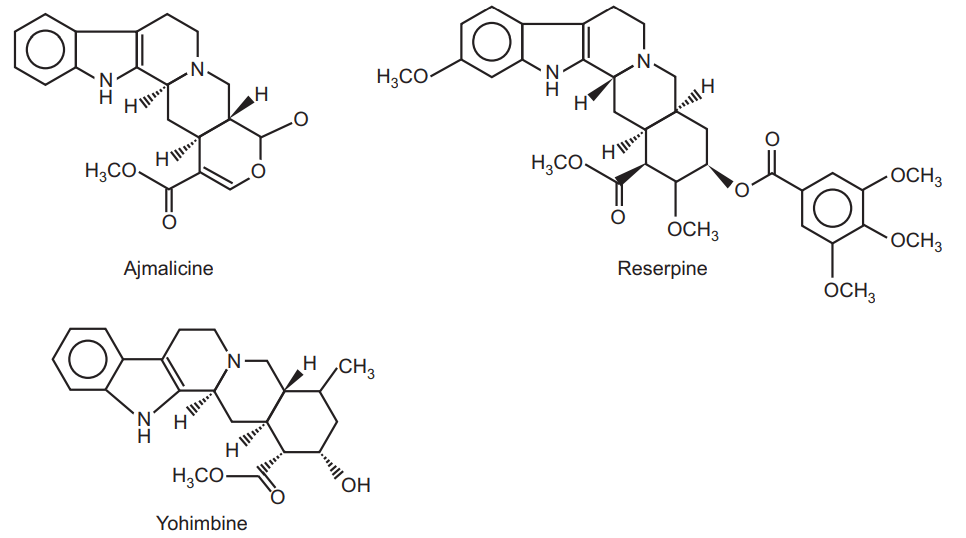 Structure of Rauwolfia alkaloids