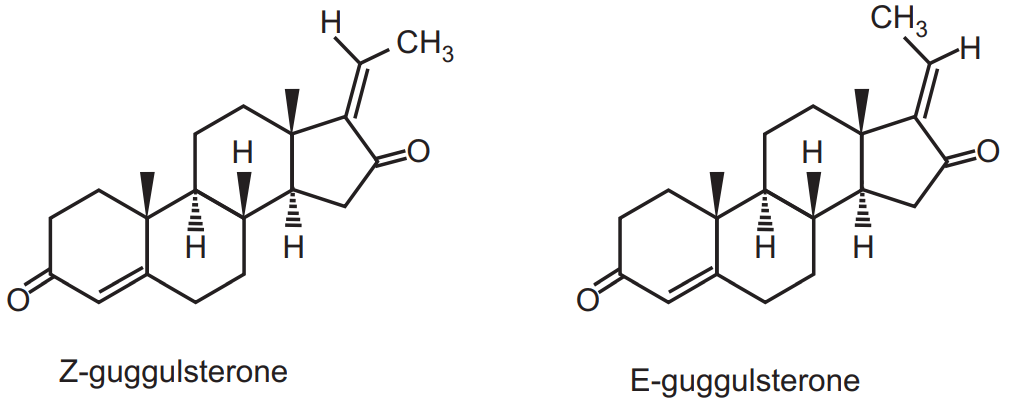 Chemical structure of Z-guggulsterone and E-guggulsterone
