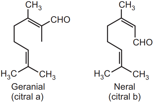 Chemical structure of geranial and neral