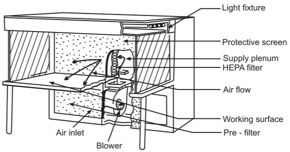 Horizontal laminar airflow bench
