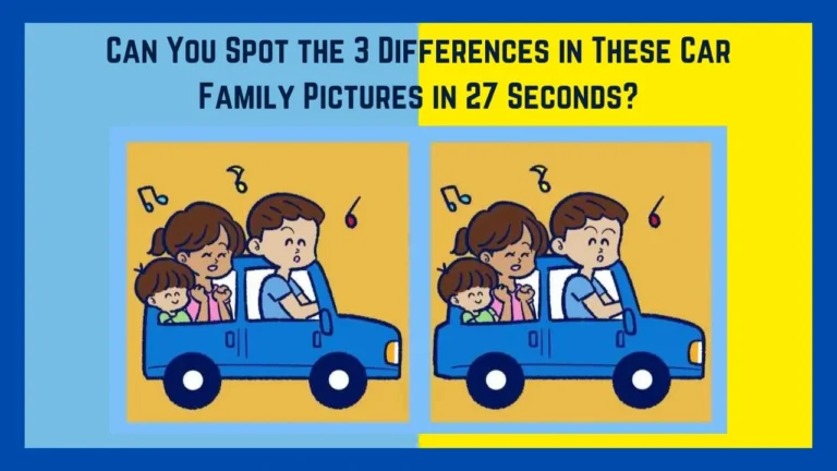 Can You Spot the 3 Differences in These Car Family Pictures in 27 Seconds