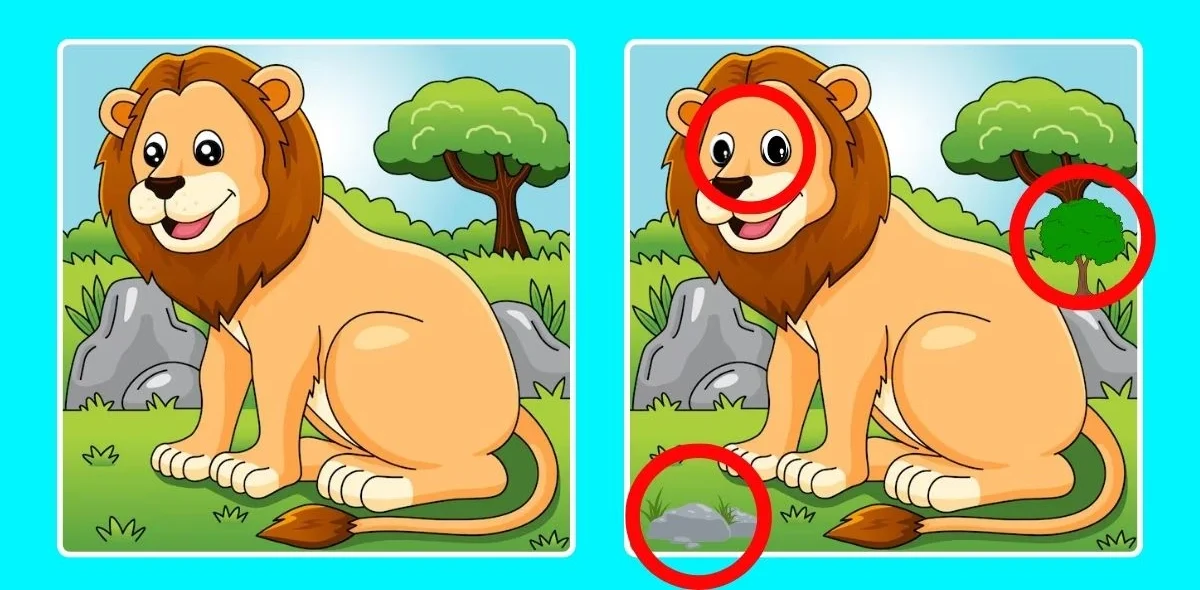 Can You Spot the 3 Differences in This Lion Image in Just 10 Seconds