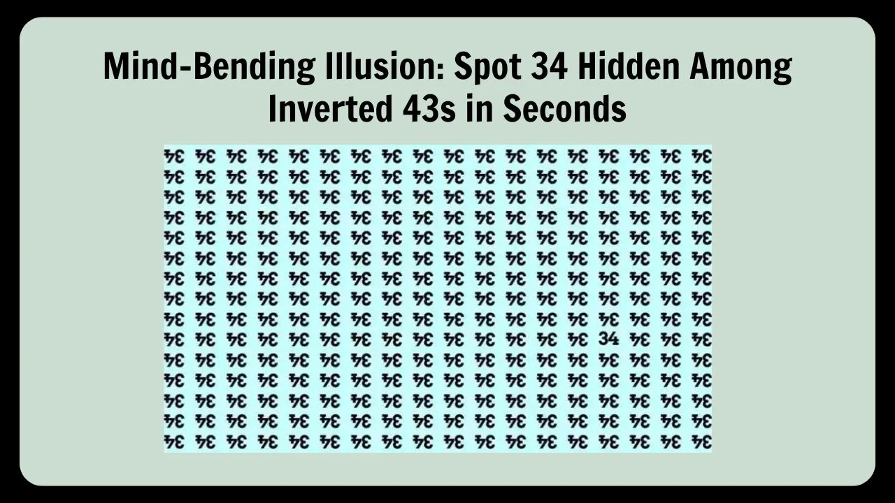 Mind-Bending Illusion Spot 34 Hidden Among Inverted 43s in Seconds