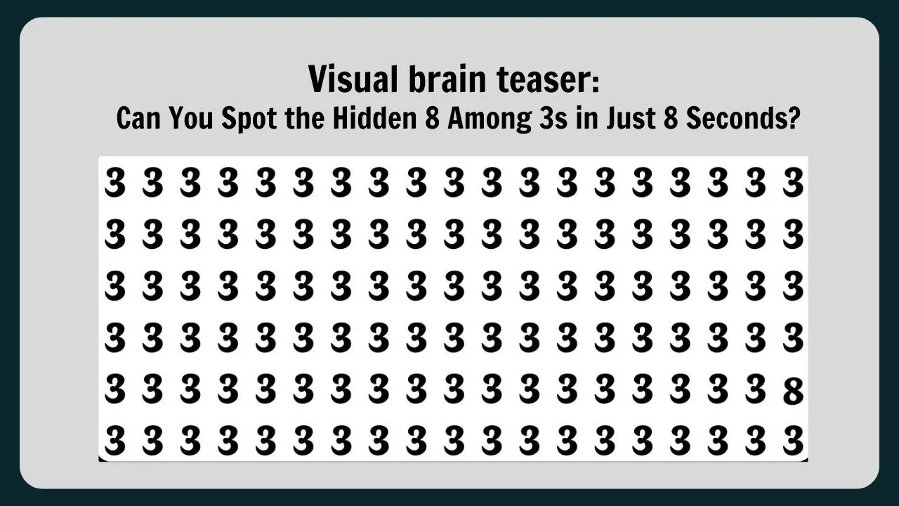 Visual brain teaser Can You Spot the Hidden 8 Among 3s in Just 8 Seconds