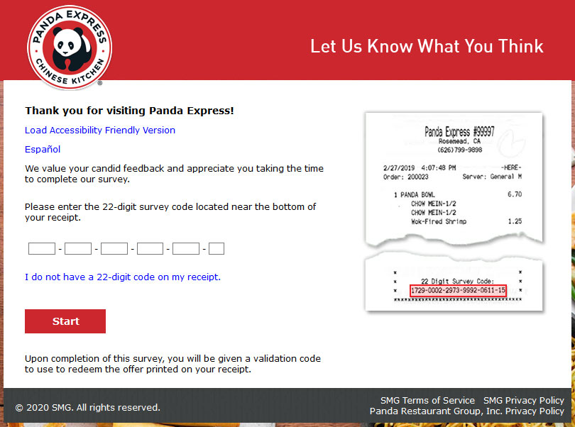 Want Free Panda Express? Take the Survey at PandaExpress.com/Feedback Now