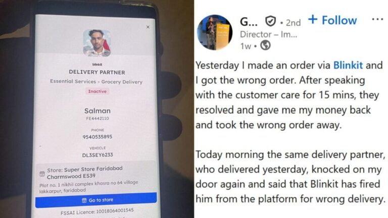 Blinkit Responds After Woman Claims Delivery Partner Was Fired Over Wrong Order