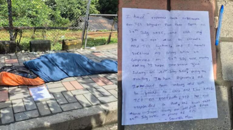 TCS breaks silence on viral pic of employee sleeping outside Pune office due to 'no money'